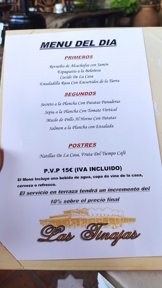 Menu Restaurante 'las Tinajas'-10