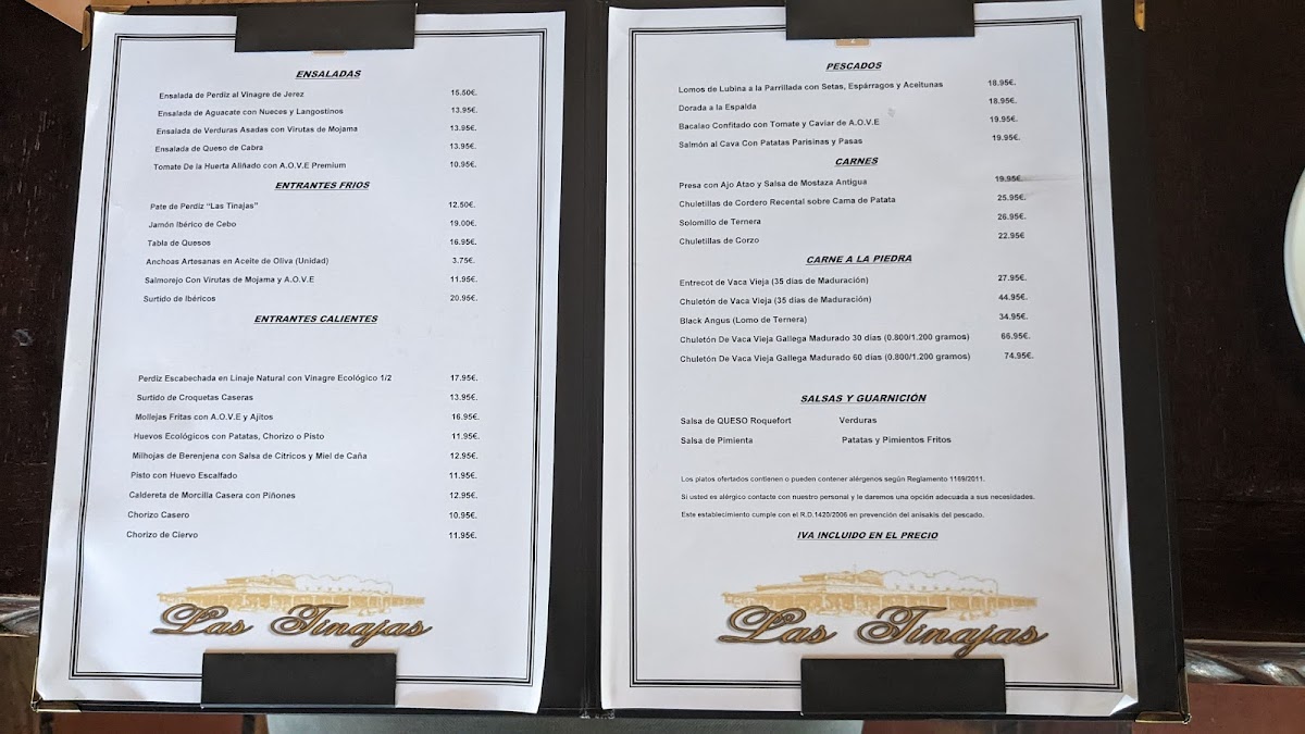 Menu Restaurante 'las Tinajas'-5